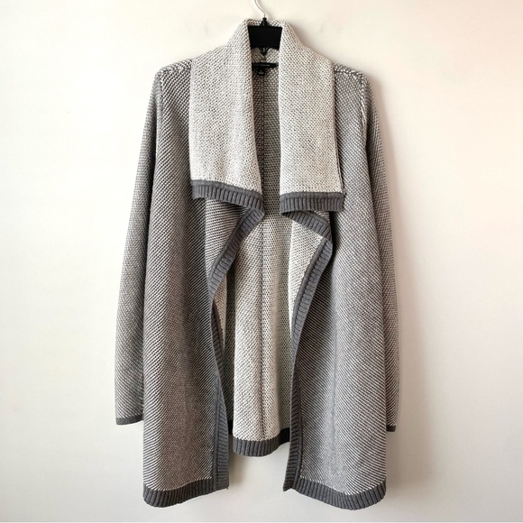 Ann Taylor Open Front Wool Blend Cardigan Gray L - Picture 4 of 9
